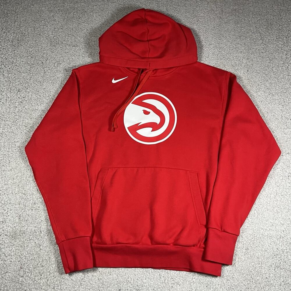 Atlanta Hawks Hoodie Mens M Red Nike Pullover Sweatshirt NBA Basketball